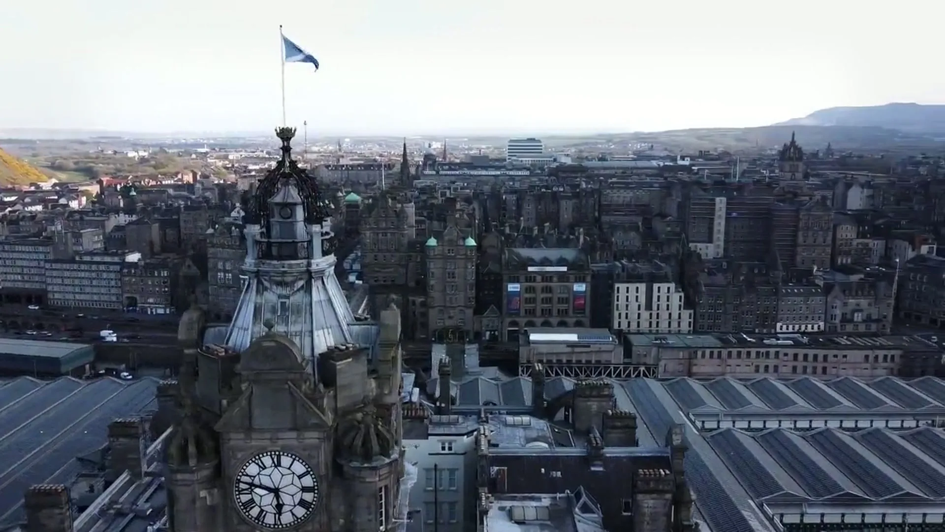 Growing portfolio, aerial view of city properties