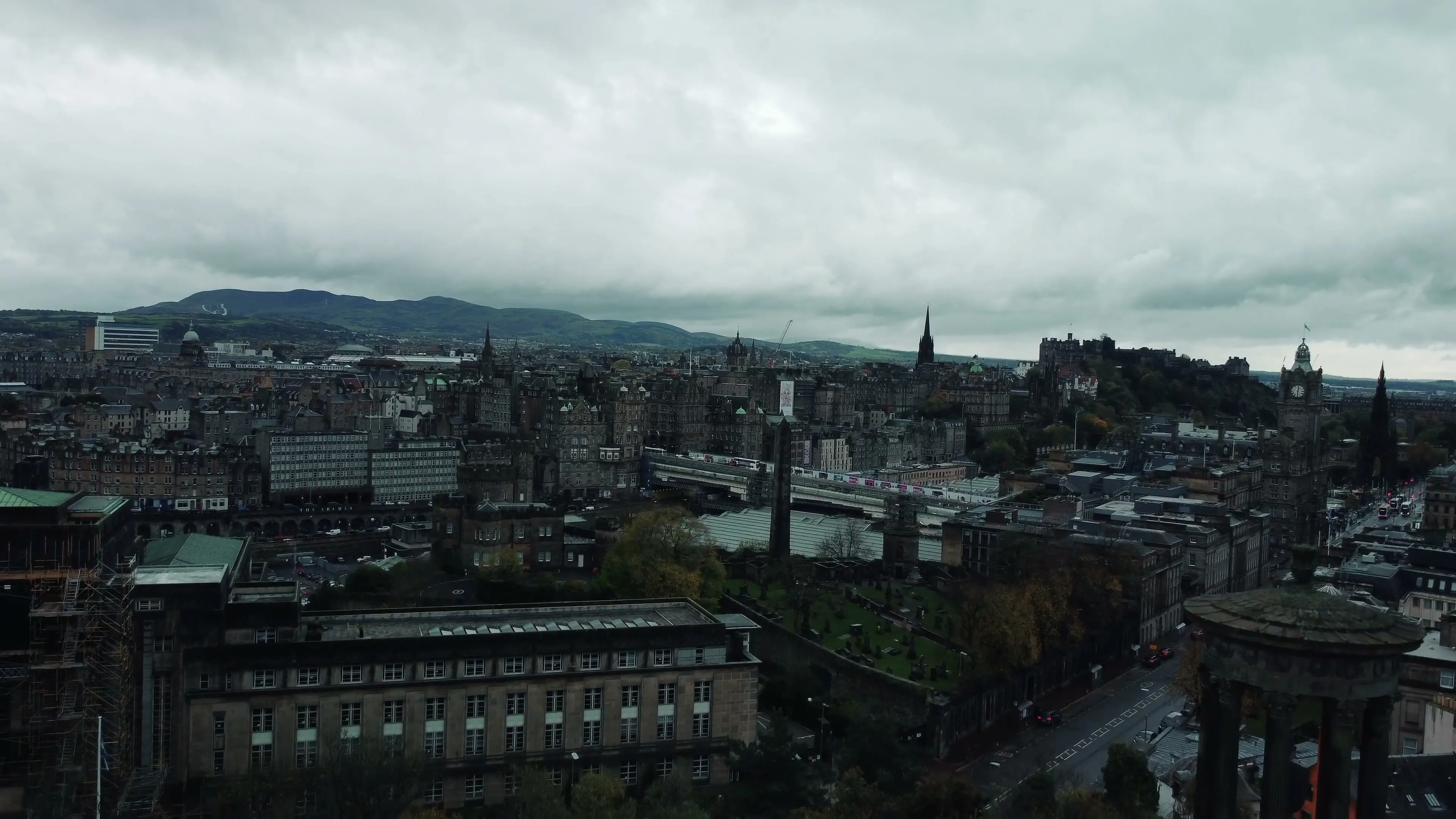 Edinburgh skyline with castle