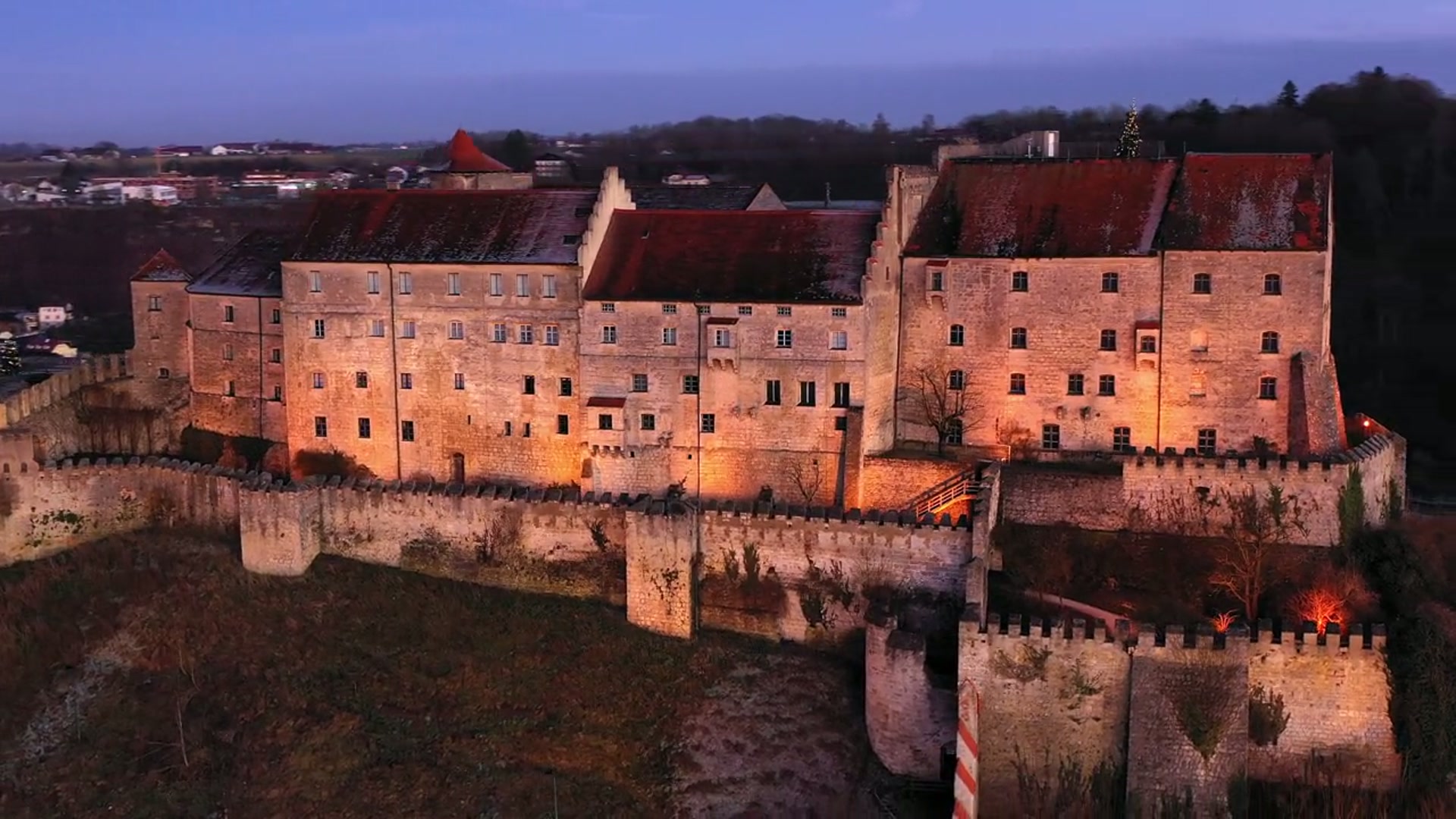 Edinburgh city skyline at night