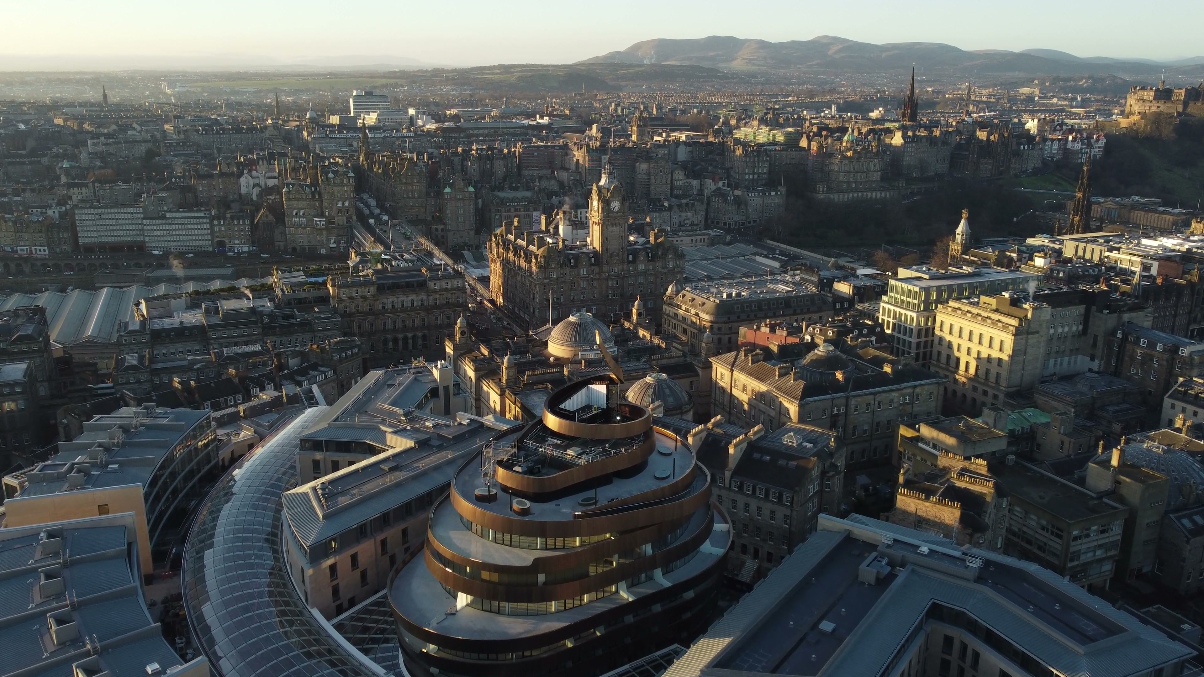 Edinburgh skyline at sunset